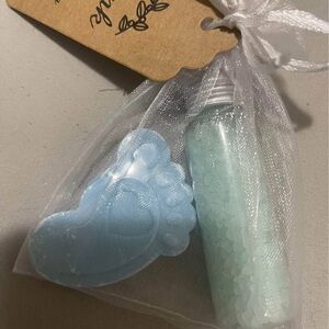 Blue Foot-Shaped Soap and Bath Salts Set